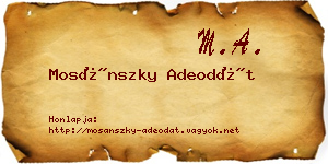 Mosánszky Adeodát névjegykártya